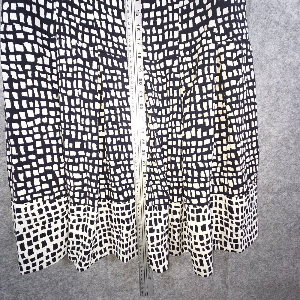 Lauren Ralph Lauren Sleeveless Fit & Flare Dress Size 16 Black White Preppy - Picture 5 of 9
